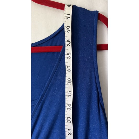 Lane Bryant Sleeveless Stretch Dress V Neck Blue Shimmer size 14/16 - Picture 9 of 11